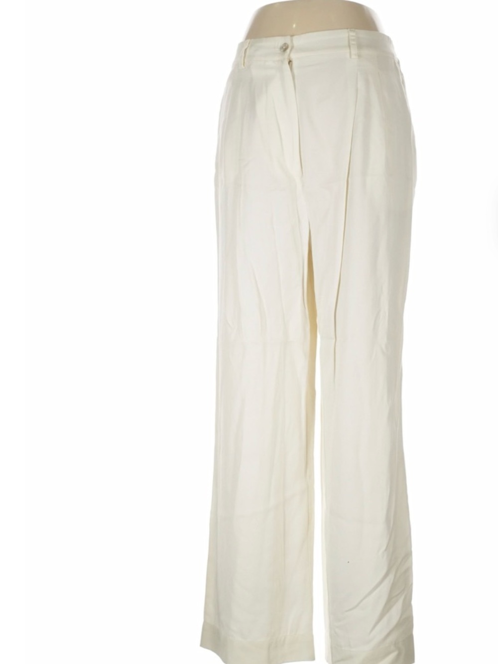 DONNI. Cream High-Rise Pleated Trousers worn once